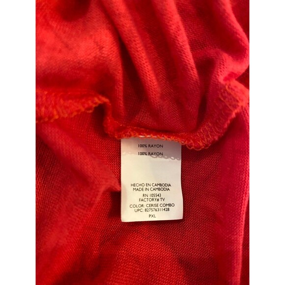 Daisy Fuentes Pullover Blouse Size PXL Top Orange Rounded Neckline + Stretch - Picture 7 of 10